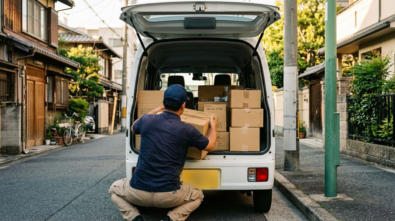 荷台で積み込みを柔軟に対応する様子